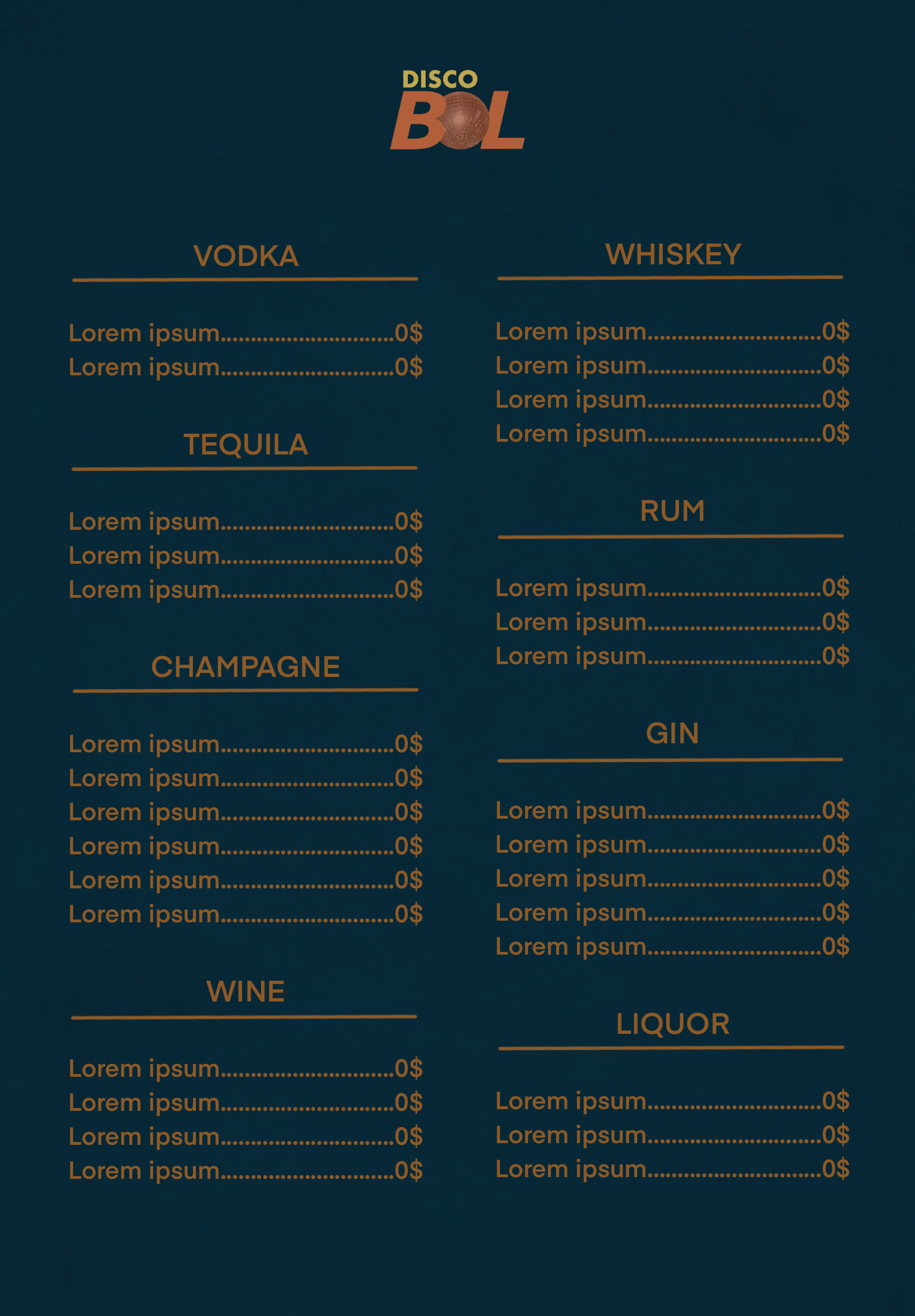 menu